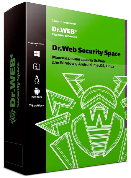 Dr.Web Security Space, Рабочие станции: 1, 12 мес., Продление. Артикул: LHW-BK-12M-1-B3