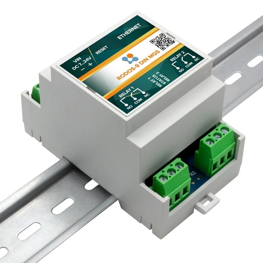 Ethernet реле на DIN рейку на 2 релейных канала RODOS-9 DIN MGS