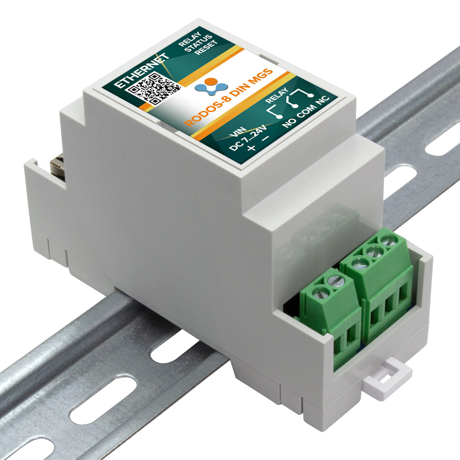 Ethernet реле на DIN рейку на 1 релейный канал RODOS-8 DIN MGS
